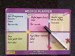 Meal planner close-up